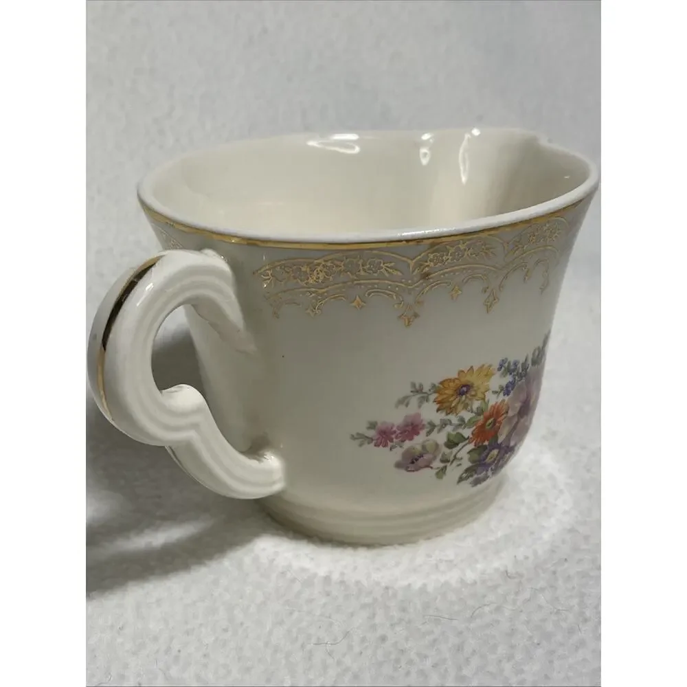 Vintage Alfred Meakin Creamer Pitcher- Floral Motif with Golden Rim